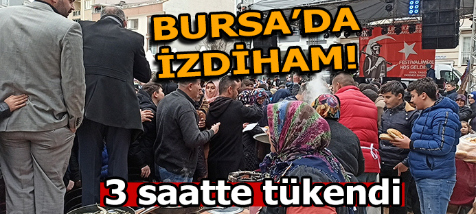 Bursa`da 1 ton bedava hamsi izdihamı