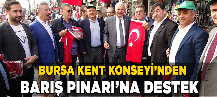Bursa Kent Konseyi`nden Barış Pınarı Harekatı`na bayraklı destek