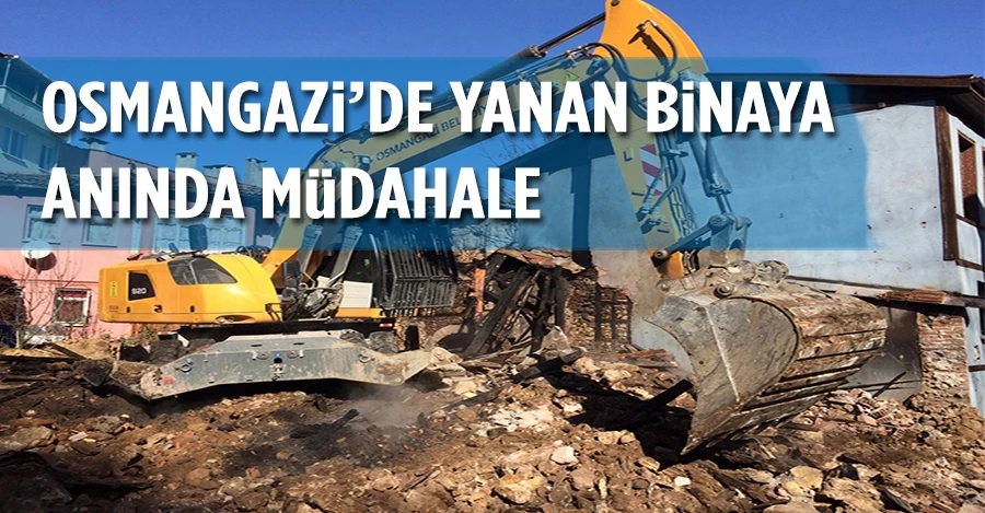 Osmangazi’de yanan binaya anında müdahale