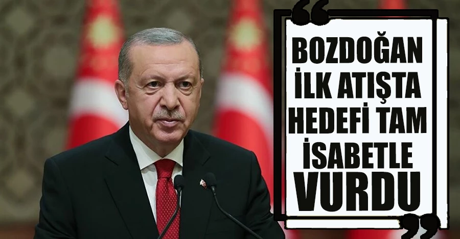 Erdoğan: Bozdoğan, ilk atışta hedefi tam isabetle vurdu