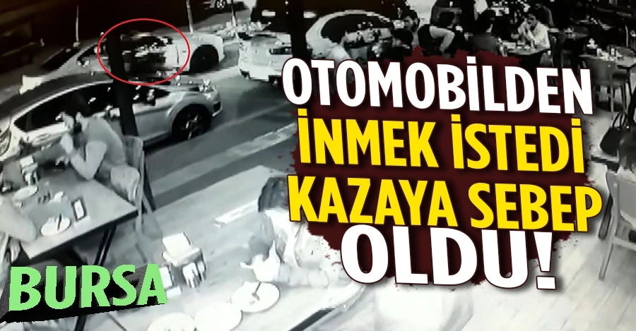 Bursa’da otomobilin kapısını bir anda açtı, motokurye çarparak böyle kaza çarptı   