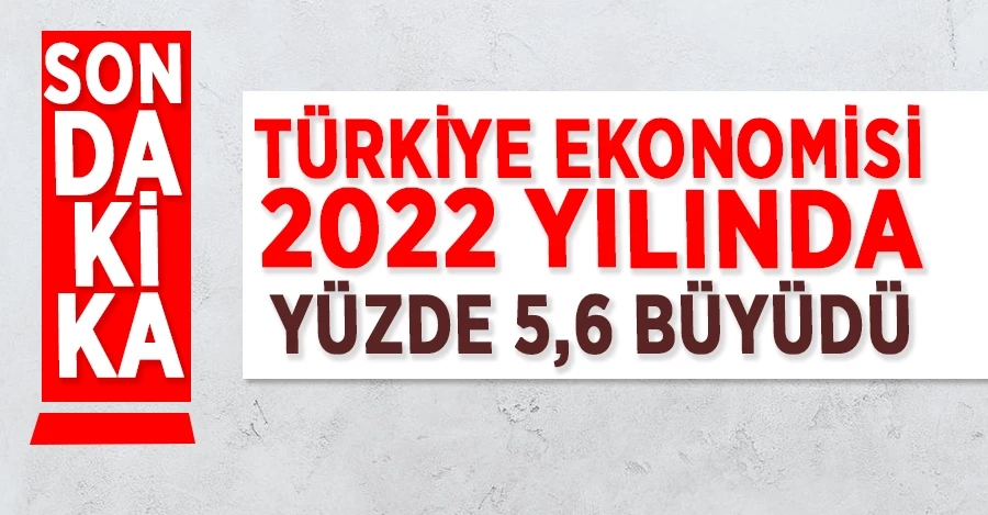 Türkiye ekonomisi 2022 yılında yüzde 5,6 büyüdü   