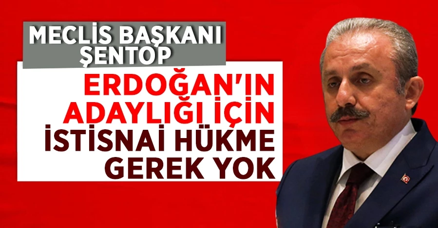 Meclis Başkanı Şentop: Erdoğan