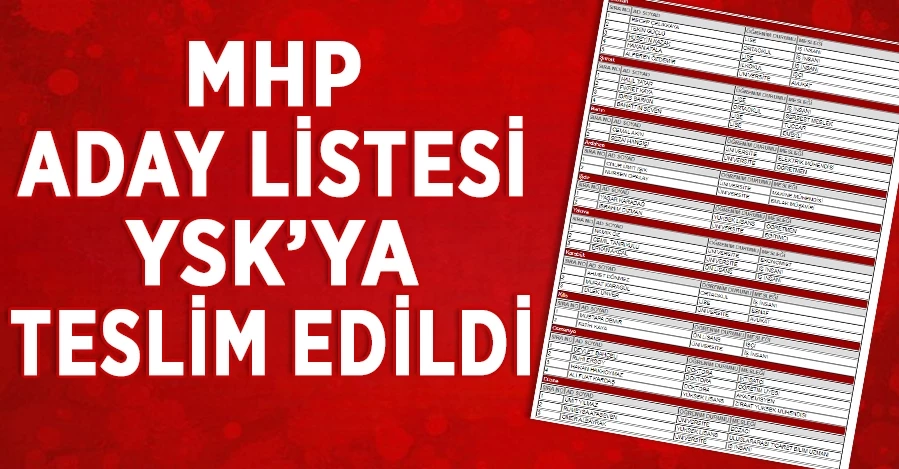 MHP aday listesini YSK
