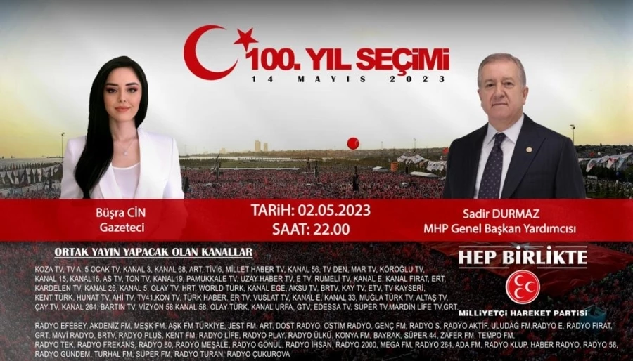 Milliyetçi Hareket Partisi 100. Yıl Seçimi Programı ortak yayınla TVON6 ekranlarında