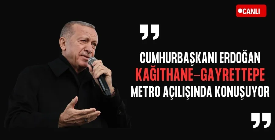 Erdoğan metro açılışında konuşuyor