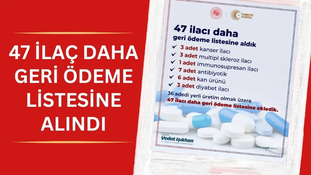 47 ilaç daha geri ödeme kapsamında