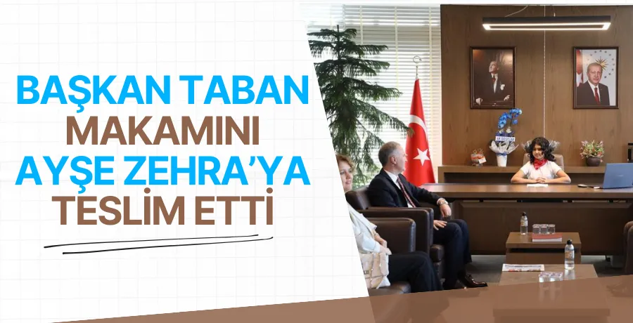 İnegöl Belediye Başkanı Alper Taban,  makamını öğrenci Ayşe Zehra Uslu