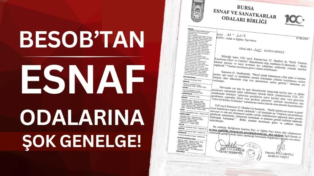 BESOB’tan esnaf odalarına şok genelge!