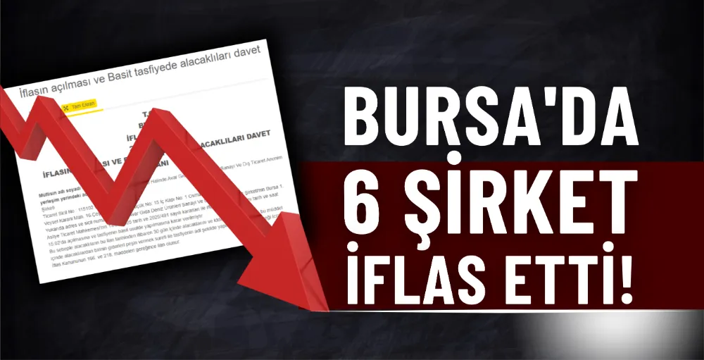 Bursa’da altı şirket iflas etti