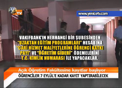 AÇIK ÖĞRETİM FAKÜKTESİNE KAYITLAR BAŞLIYOR
