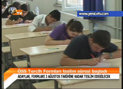 ÖSS TERCİH FORMLARI TESLİM SÜRESİ BAŞLADI